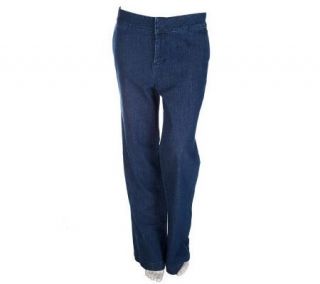 Denim & Co. Modern Waist Petite Polished Stretch Denim Trouser Jeans 