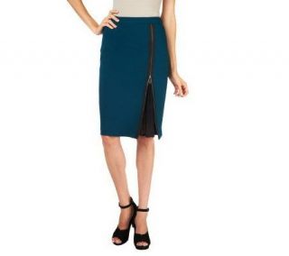 Mark of Style by Mark Zunino Pencil Skirt with Exposed Zipper Detail 