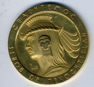  Gold Cuauhtemoc Cortes 1963 Medal