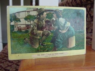  1909 Soldier Facing Powder Charge Woman Army Conwell Postcard