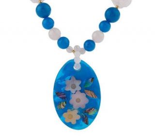Lee Sands Spring Out of the Winter Blues Inlay Necklace   J156241