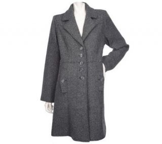 Centigrade Textured Wool Blend Trench Coat —