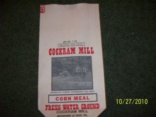 Vintage 1960s Cockram Mill Est 1884 Flour Cornmeal Bag