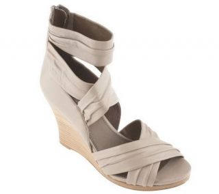 Makowsky Leather Strappy Sandals on Wedge Heel —