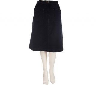 Denim & Co. Stretch Corduroy Skirt —