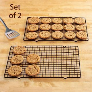 Non Stick Cooling Racks, Set of 2 Cool Cookies Cakes Roasting Broiling