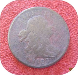 RARE Old 1803 Draped Bust Half Cent Coin Nice Grade