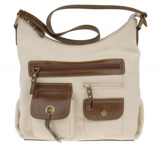 Stone Mountain Amherst Canvas Top Zip Pocket Hobo Bag —