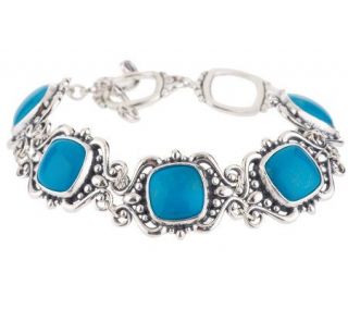 Carolyn Pollack Sterling Turquoise Elegance Line Bracelet —