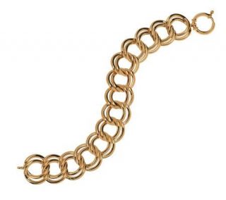 Polished Double Curb Link Bracelet 14K Gold, 13.8g —