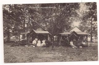 1920s Postcard Cottages at Columbia Park PA Amusement Park Pocono