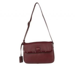 Maxx New York Small Leather Flap Bag with Adjustable Strap —