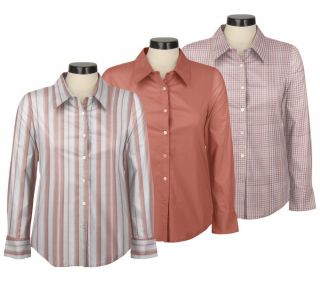 Denim & Co. Set of 3 Wrinkle Resistant Stretch Shirts —