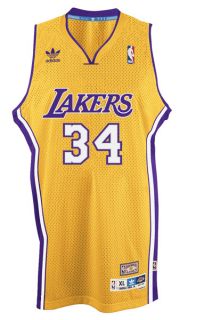  Jersey adidas Gold Throwback Swingman #34 Los Angeles Lakers Jersey