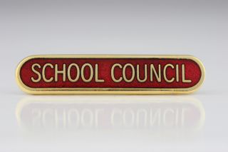 School Council Handmade School Badge Bar Red Vitreous Enamel