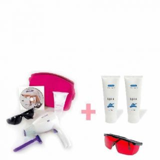 Epil Flash Pulsed Light Hair Remover 3 Gels 2 Laser Protection Glasses