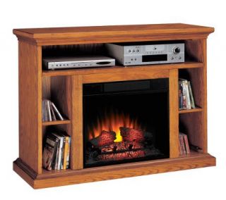 Beverly Media Electric Premium Oak Finish Fireplace   H173056