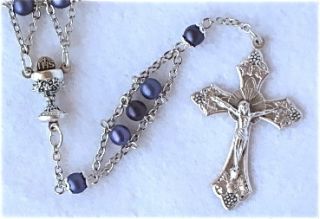 Dark Purple Chalice First Communion Ladder Rosary Gift