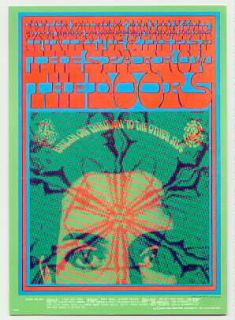 Doors Country Joe Sparrow Victor Moscoso Fillmore Era Handbill 1967