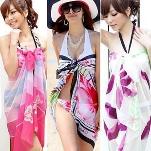  Sexy Beach Wrap Bikini Cover Up Sarong Scarf Pareo
