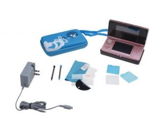 Nintendo Pearl Pink Handheld 3DS with Accessories Kit Cases & More