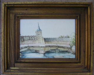 Albrecht Durer Covered Bridge Vintage Fine Art Framed Print