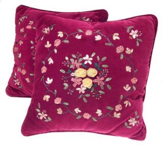 Victorian style Set of 2 14 Burgundy Velvet Pillows —