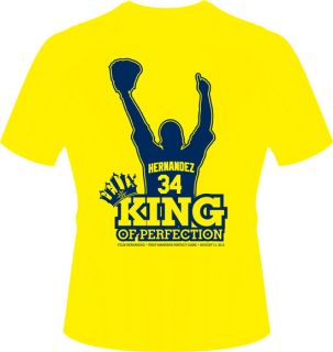 New King of Perfection Court Felix Hernandez Yellow T Shirt Seattle