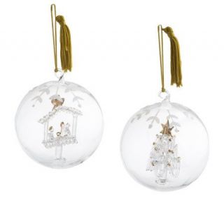 Lenox Set of 2 4CrystalWonder Ornaments with Gift Box —