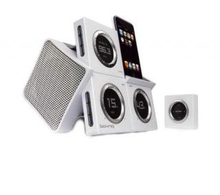 Boynq WakeUp iPod Stereo Speaker, Radio & AlarmClock   White