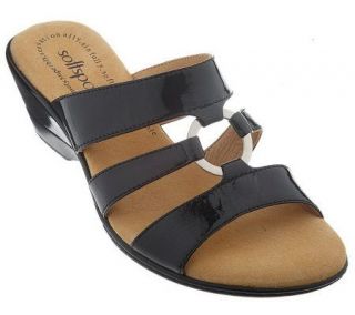 Softspots Patent Leather Ring Detail Wedge Sandals —