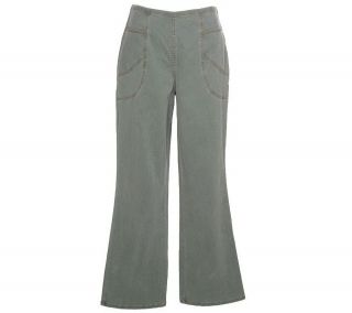 Denim & Co. Modern Waist Petite Twill Bootcut Pants —