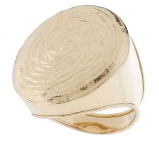 VicenzaGold Bold Spiral Diamond Cut Ring 14K Gold —