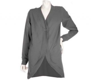 Sport Savvy Stretch French Terry One Button Cocoon Jacket —