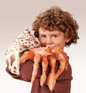 Hermit Crab #2867 New FOLKMANIS Plush Hand Puppet Christmas Stocking