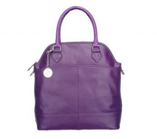Isaac Mizrahi Live! Angle Tote with Patent Trim & Removable Strap 