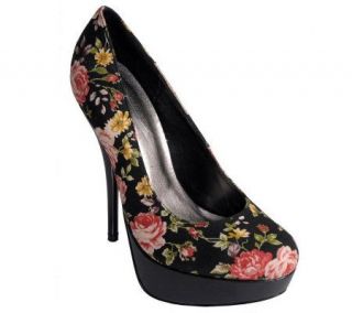 Hailey Jeans Co Womens Floral Print Platform Pumps   Black —