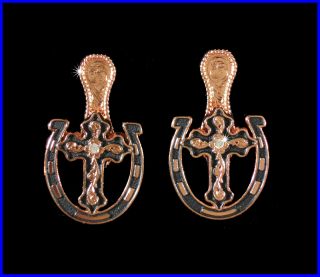  Cowgirl Jewelry Copper Horseshoe Cross Concho Earrings Kit