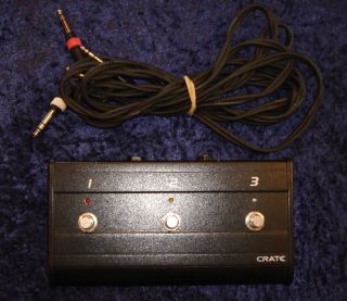 CRATE GUITAR AMP 3 BUTTON FOOTSWITCH with DOUBLE STEREO CABLE