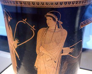 Sappho on an Attic red figure vase by the Brygos Painter
