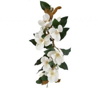 Williamsburg 32 inch Magnolia Blossom Swag with Greenery —