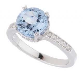 Epiphany Platinum Clad Diamonique 100 Facet Colored Ring —