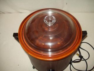 Vintage Rival Crock Pot~Server~Slow cooker~Brown~Lid~GUC~3.5 quart