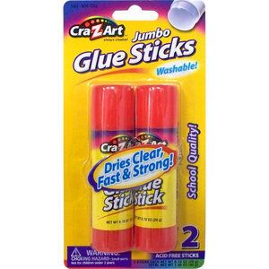 Crazy Art Glue Sticks Jumbo Glue Sticks 2 Pack Brand New Washable