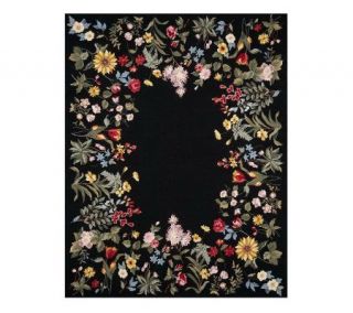 Royal Palace 76 x 96 Hand Hooked Floral Fields Wool Rug —