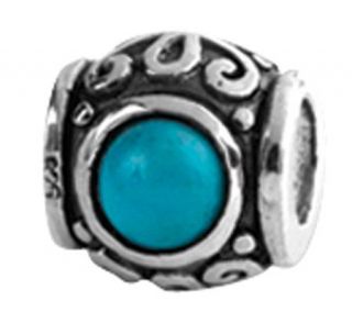 Prerogatives Sterling Design Turquoise Cubic Zirconia Bead   J108970