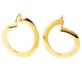 14K Yellow Gold Polished Twisted Hoop Earrings —