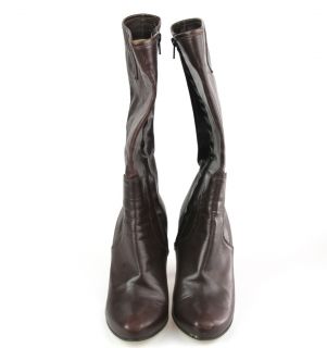Costume National Tall Boot Brown Leather Sz 40 at Socialite Auctions
