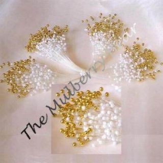 20 Sprays Pearl and Gold for Corsages Packages Cards