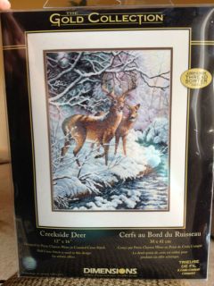 Creekside Deer Dimensions Gold Collection Counted Cross Stitch Kit New